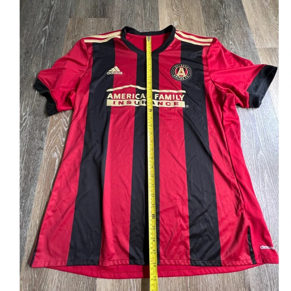 Adidas Soccer Jersey Mens XL Red Black Atlanta United FC 2017 Inaugural Season